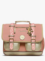 Boekentas Voor Kinderen 2 Compartimenten Cameleon Roze vintage fantasy CA38